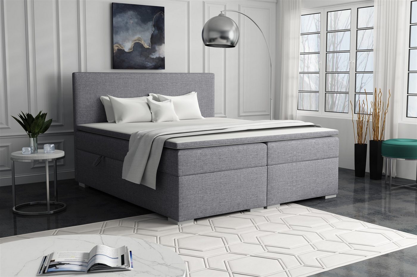 Fun Möbel Boxbett Schlafzimmerbett SOREL (inkl. Kaltschaumtopper, inkl. Bettkasten), in Stoff oder Kunstleder von Fun Möbel
