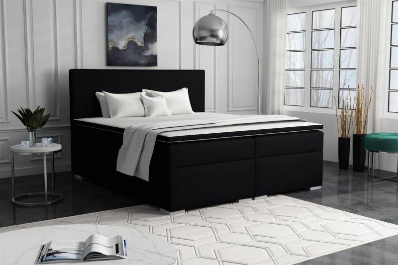 Fun Möbel Boxbett Schlafzimmerbett SOREL (inkl. Kaltschaumtopper, inkl. Bettkasten), in Stoff oder Kunstleder von Fun Möbel