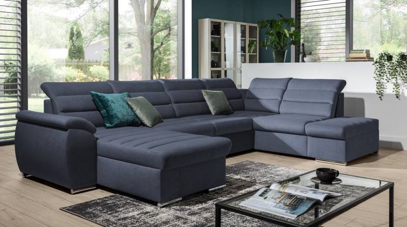 Fun Möbel Ecksofa Couchgarnitur PASCARA Stoff Esito mit Schlaffunktion Ottomane Re / Li, U-Form, mit Bettkasten von Fun Möbel