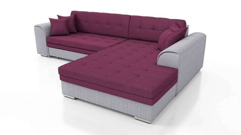 Fun Möbel Ecksofa Couchgarnitur SARRA Kunstleder/Stoff Ottomane Rechts oder Links, mit Schlaffunktion von Fun Möbel