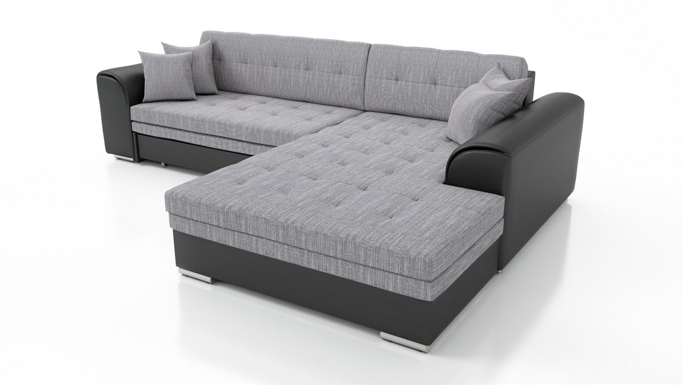 Fun Möbel Ecksofa Couchgarnitur SARRA Kunstleder/Stoff Ottomane Rechts oder Links, mit Schlaffunktion von Fun Möbel