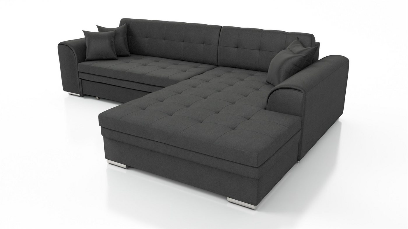 Fun Möbel Ecksofa Couchgarnitur SARRA Kunstleder/Stoff Ottomane Rechts oder Links, mit Schlaffunktion von Fun Möbel