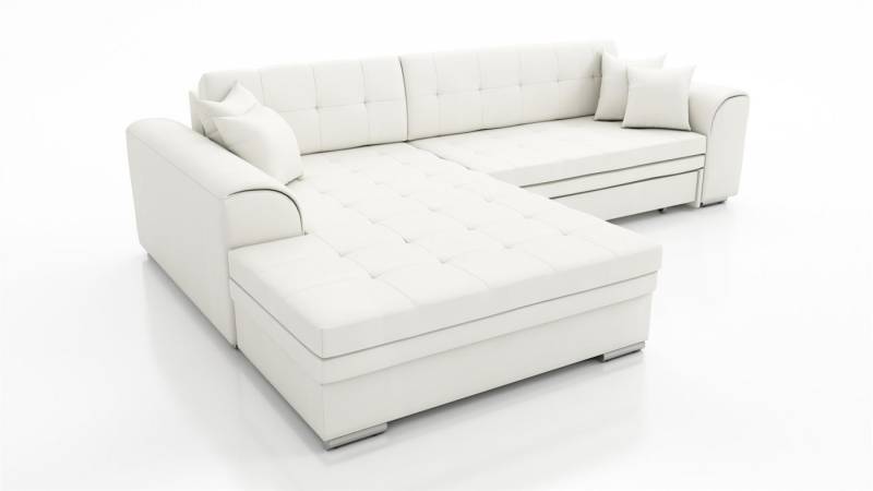 Fun Möbel Ecksofa Couchgarnitur SARRA Kunstleder/Stoff Ottomane Rechts oder Links, mit Schlaffunktion von Fun Möbel