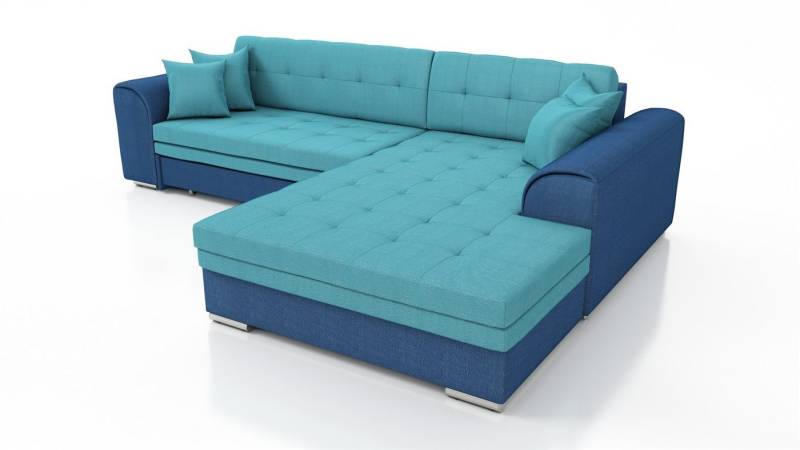 Fun Möbel Ecksofa Couchgarnitur SARRA Kunstleder/Stoff Ottomane Rechts oder Links, mit Schlaffunktion von Fun Möbel
