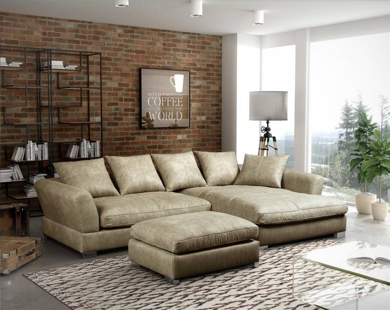 Fun Möbel Ecksofa Couchgarnitur inkl. Hocker TIZIAN Preston Beige Ottomane, N/A 1 Teile Fun Möbel Ecksofa Couchgarnitur inkl. Hocker TIZIAN Preston Beige Ottomane, N/A 1 Teile von Fun Möbel