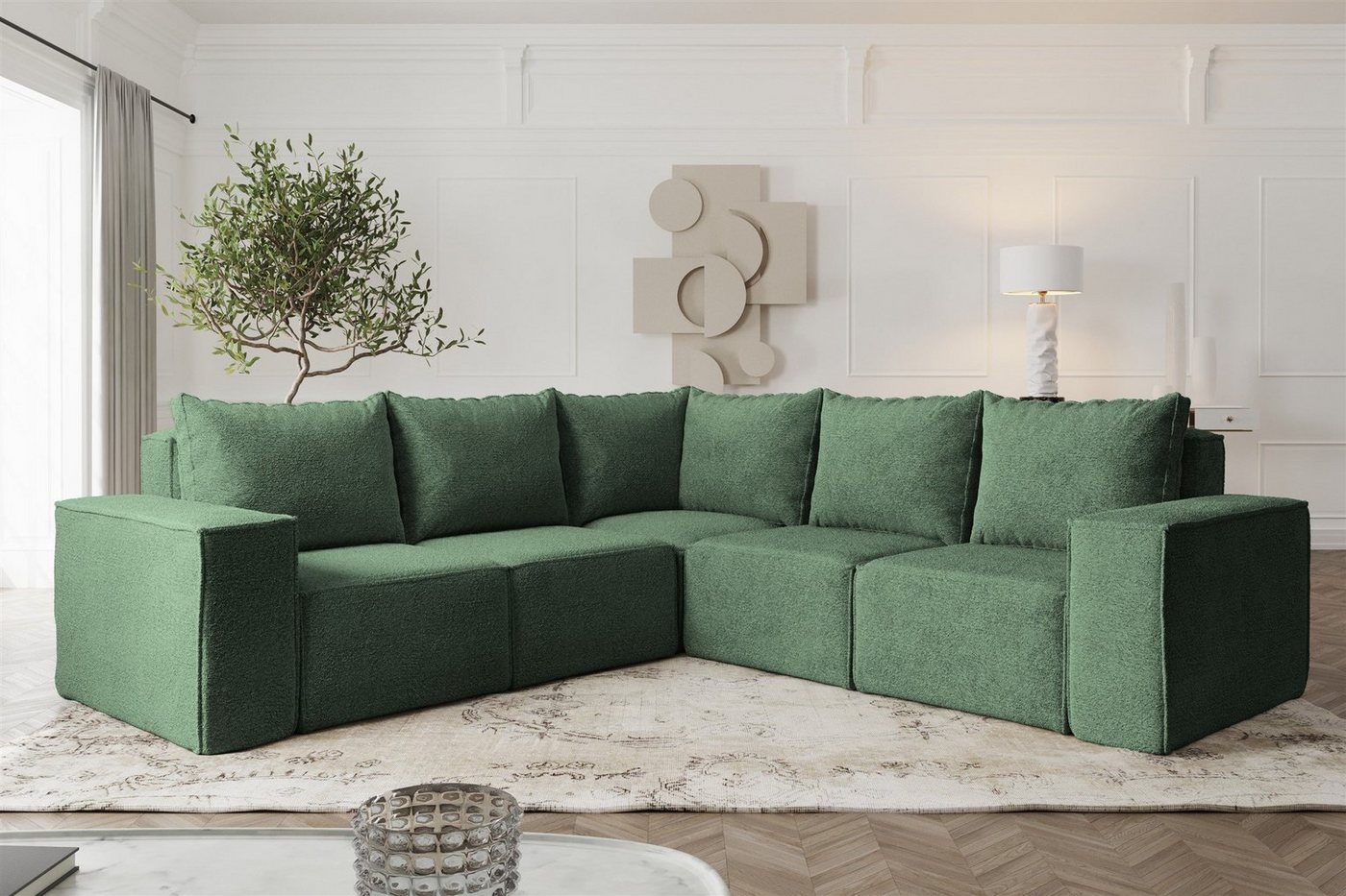 Fun Möbel Ecksofa Designerecksofa ESTELLE Seite Universal in drei Stoffen, Rücken echt bezogen Fun Möbel Ecksofa Designerecksofa ESTELLE Seite Universal in drei Stoffen, Rücken echt bezogen von Fun Möbel