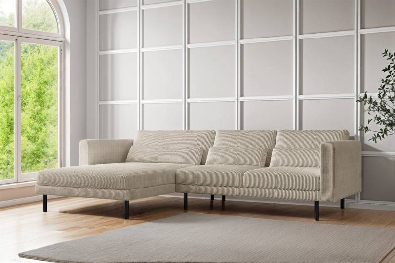 Fun Möbel Ecksofa Designersofa AGADA in Stoff, mit Ottomane Links oder Rechts, Rundumbezug von Fun Möbel