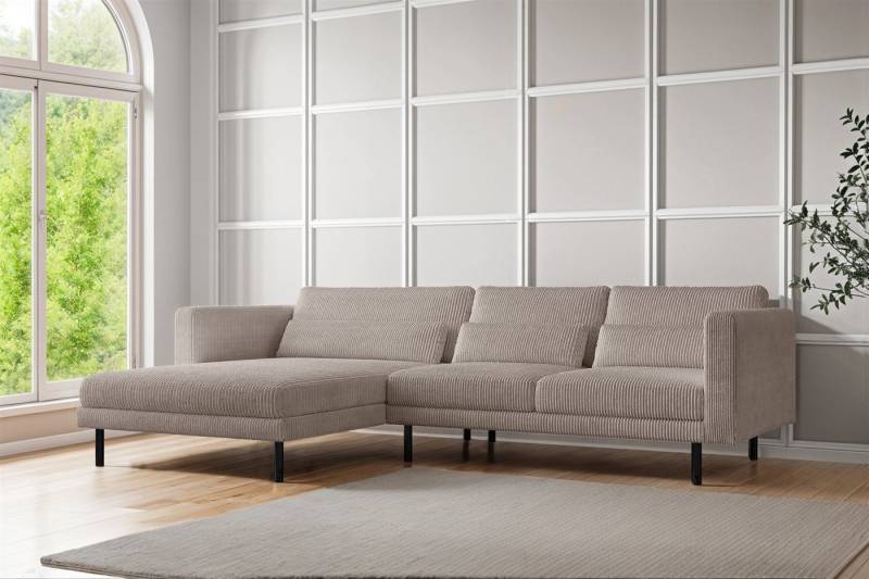 Fun Möbel Ecksofa Designersofa AGADA in Stoff, mit Ottomane Links oder Rechts, Rundumbezug von Fun Möbel