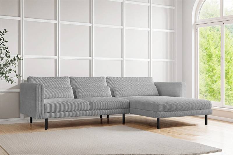 Fun Möbel Ecksofa Designersofa AGADA in Stoff, mit Ottomane Links oder Rechts, Rundumbezug von Fun Möbel