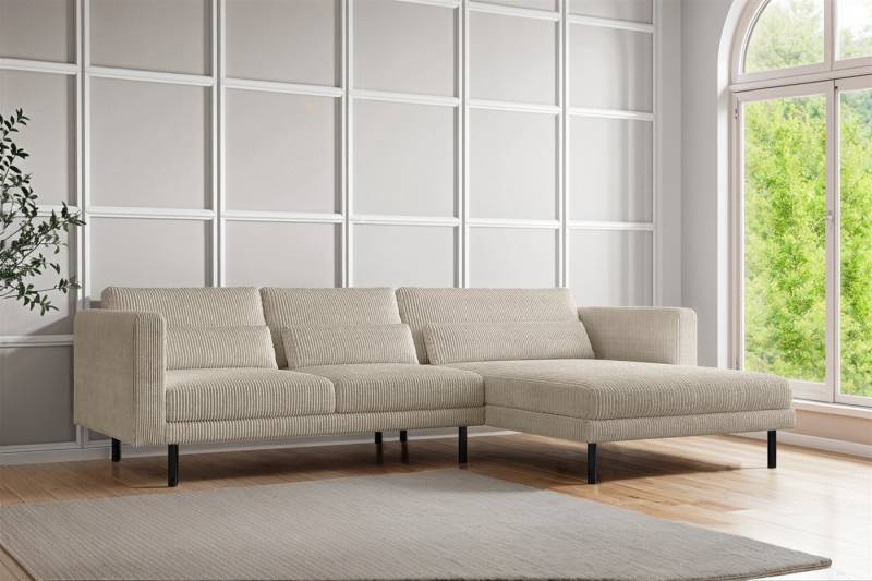 Fun Möbel Ecksofa Designersofa AGADA in Stoff, mit Ottomane Links oder Rechts, Rundumbezug von Fun Möbel