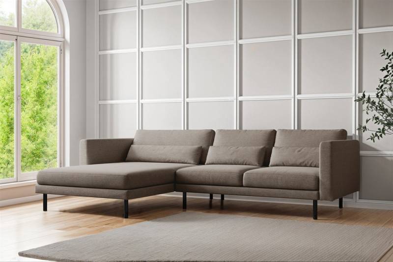 Fun Möbel Ecksofa Designersofa AGADA in Stoff, mit Ottomane Links oder Rechts, Rundumbezug von Fun Möbel