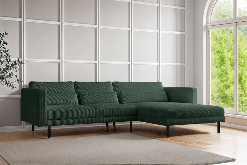 Fun Möbel Ecksofa Designersofa AGADA in Stoff, mit Ottomane Links oder Rechts, Rundumbezug von Fun Möbel