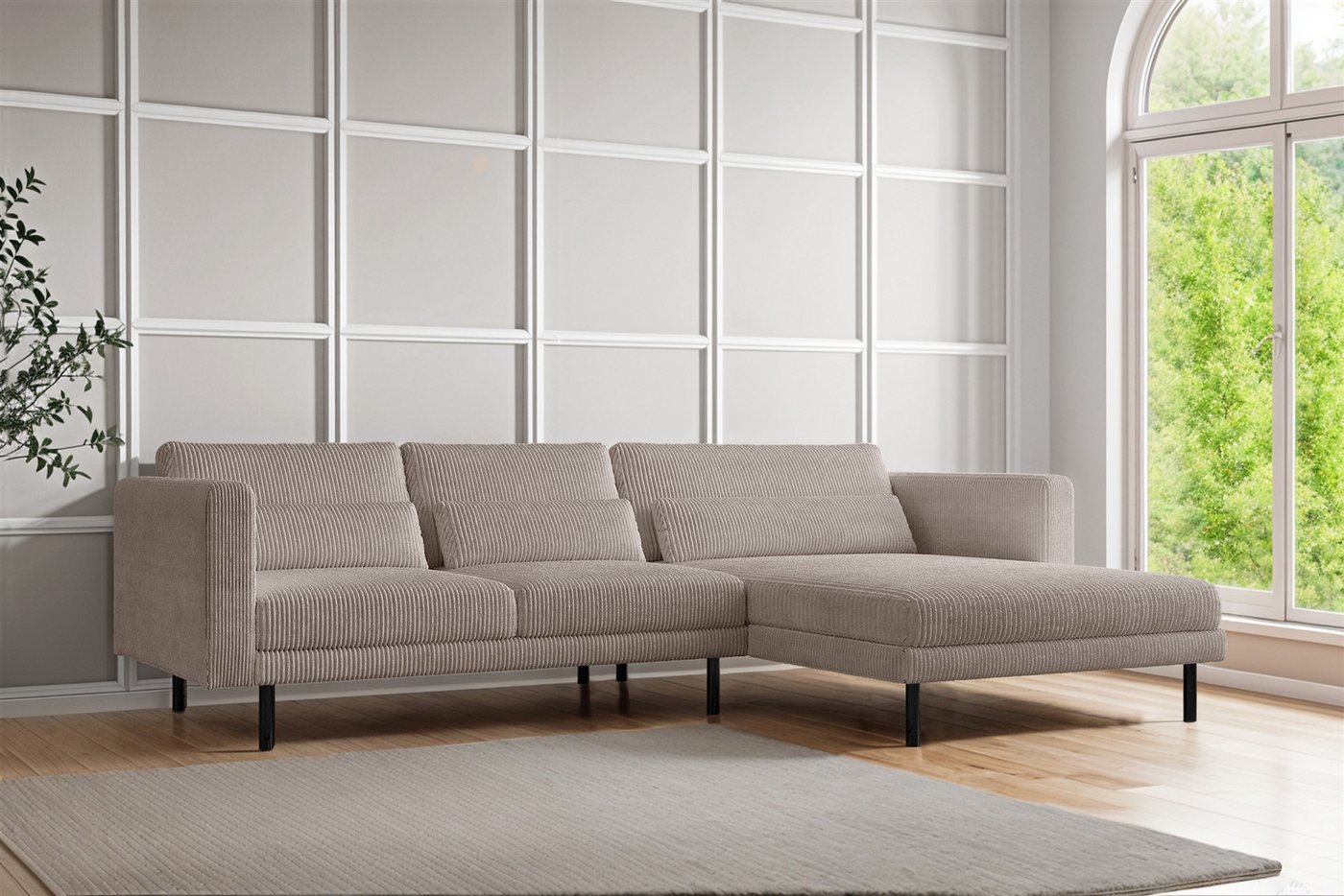 Fun Möbel Ecksofa Designersofa AGADA in Stoff, mit Ottomane Links oder Rechts, Rundumbezug Fun Möbel Ecksofa Designersofa AGADA in Stoff, mit Ottomane Links oder Rechts, Rundumbezug von Fun Möbel