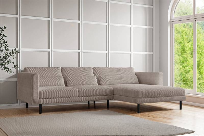 Fun Möbel Ecksofa Designersofa AGADA in Stoff, mit Ottomane Links oder Rechts, Rundumbezug von Fun Möbel