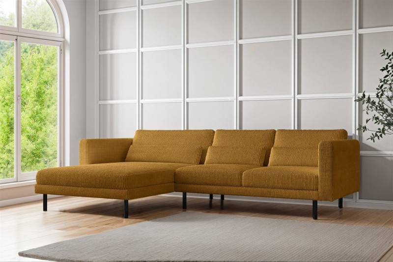 Fun Möbel Ecksofa Designersofa AGADA in Stoff, mit Ottomane Links oder Rechts, Rundumbezug von Fun Möbel