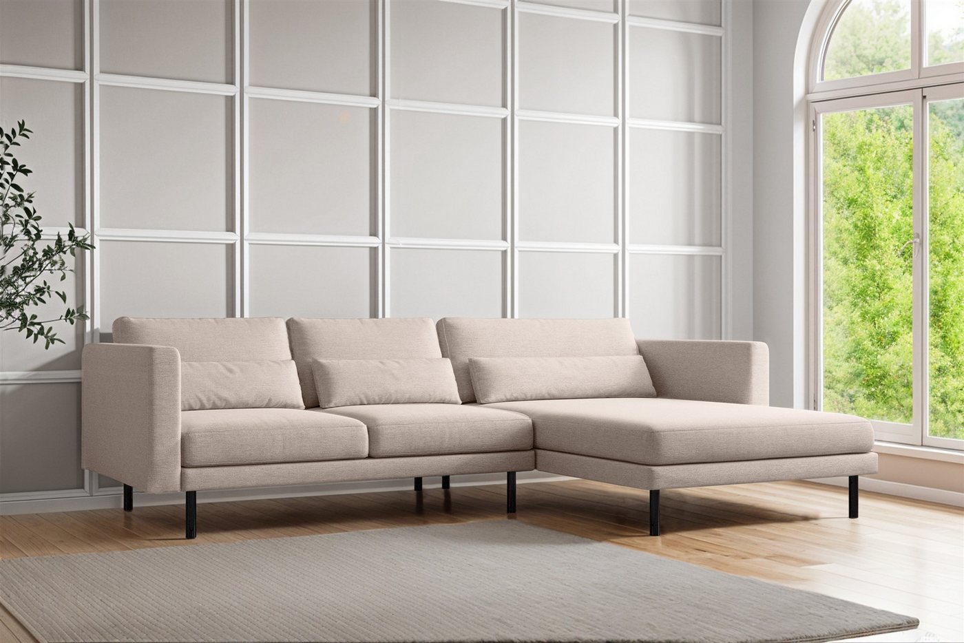 Fun Möbel Ecksofa Designersofa AGADA in Stoff, mit Ottomane Links oder Rechts, Rundumbezug Fun Möbel Ecksofa Designersofa AGADA in Stoff, mit Ottomane Links oder Rechts, Rundumbezug von Fun Möbel