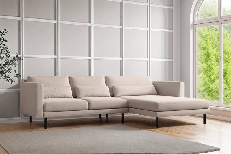 Fun Möbel Ecksofa Designersofa AGADA in Stoff, mit Ottomane Links oder Rechts, Rundumbezug von Fun Möbel