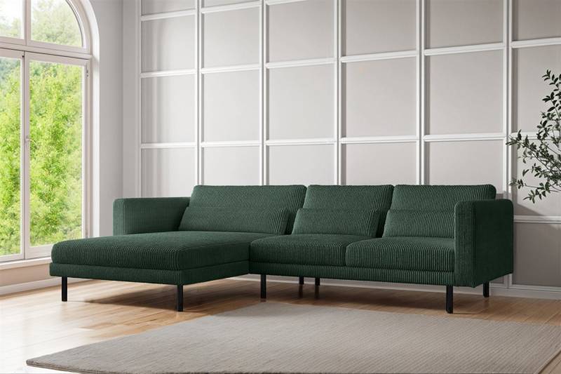 Fun Möbel Ecksofa Designersofa AGADA in Stoff, mit Ottomane Links oder Rechts, Rundumbezug von Fun Möbel