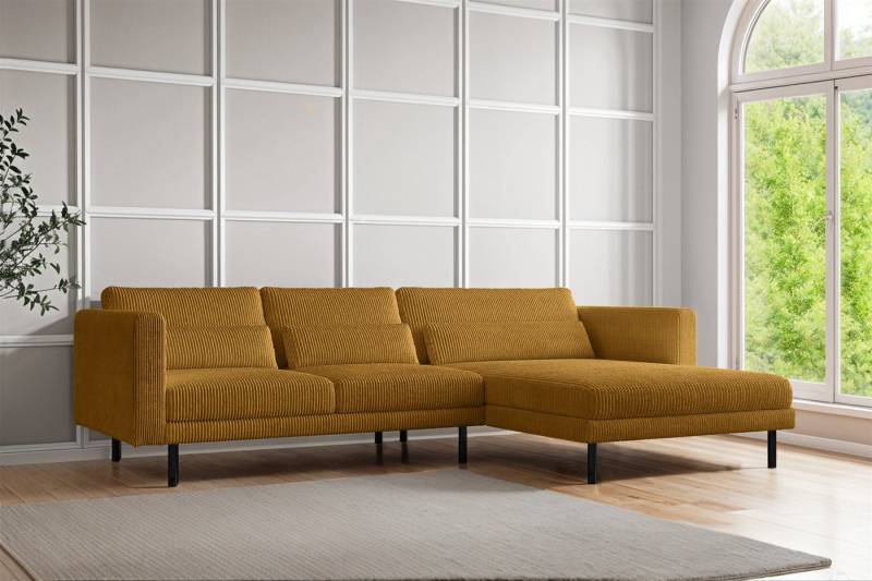 Fun Möbel Ecksofa Designersofa AGADA in Stoff, mit Ottomane Links oder Rechts, Rundumbezug von Fun Möbel