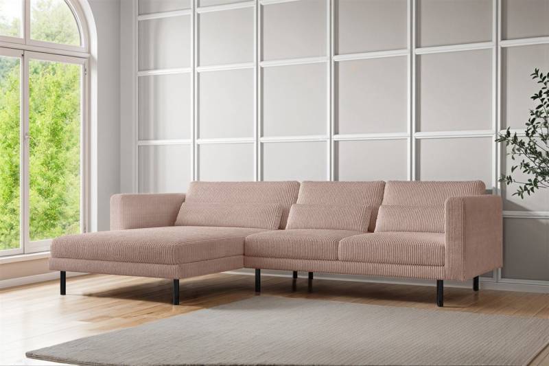 Fun Möbel Ecksofa Designersofa AGADA in Stoff, mit Ottomane Links oder Rechts, Rundumbezug von Fun Möbel