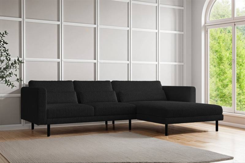 Fun Möbel Ecksofa Designersofa AGADA in Stoff, mit Ottomane Links oder Rechts, Rundumbezug von Fun Möbel