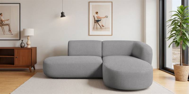 Fun Möbel Ecksofa Designersofa BABETTE in Stoff Lins mit Ottomane, Ottomane Links oder Rechts, Rundumbezug Fun Möbel Ecksofa Designersofa BABETTE in Stoff Lins mit Ottomane, Ottomane Links oder Rechts, Rundumbezug von Fun Möbel