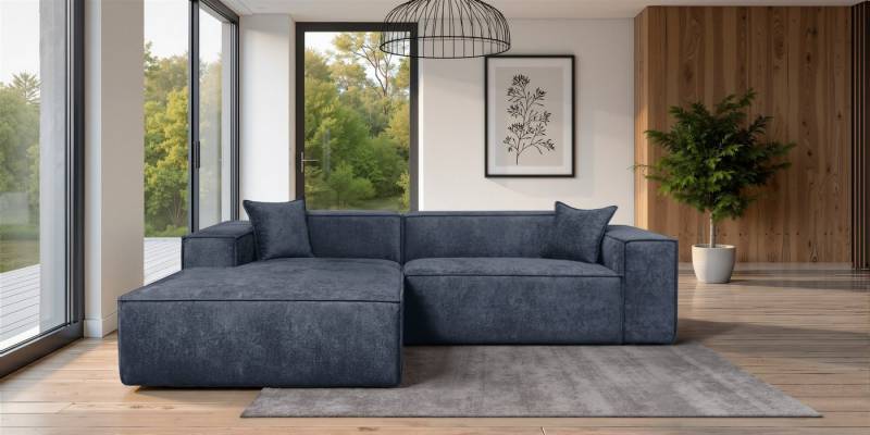 Fun Möbel Ecksofa Designersofa CARLOTA in Stoff Perfect Harmony mit Ottomane, Rundumbezug, Ottomane Links oder Rechts von Fun Möbel