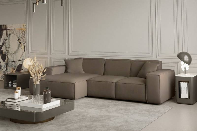 Fun Möbel Ecksofa Designersofa CELES Ottomane Links oder Rechts in Stoff, inkl. 2 Zierkissen von Fun Möbel