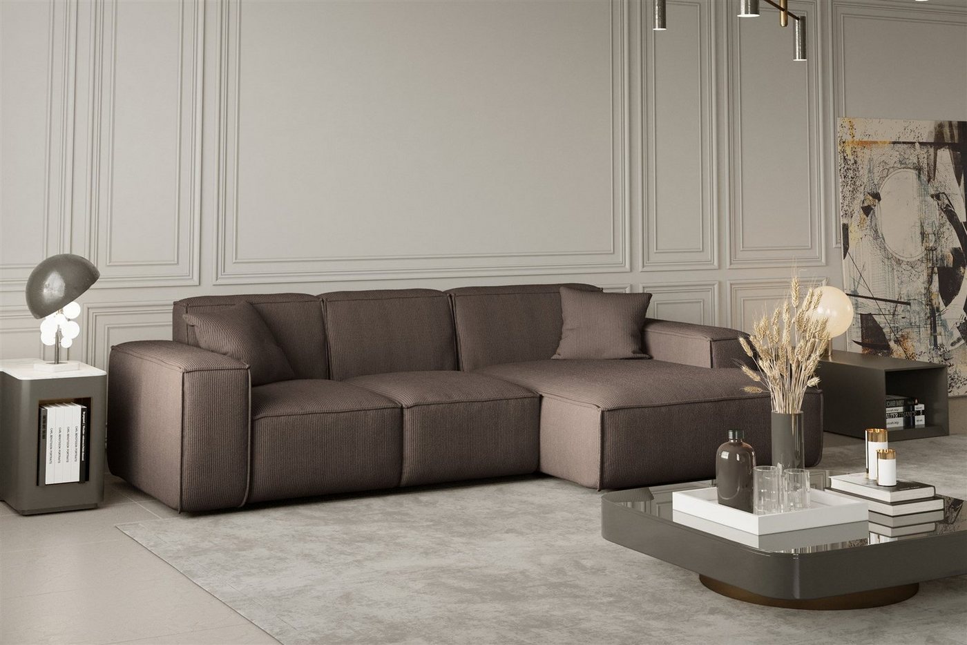 Fun Möbel Ecksofa Designersofa CELES Ottomane Links oder Rechts in Stoff, inkl. 2 Zierkissen Fun Möbel Ecksofa Designersofa CELES Ottomane Links oder Rechts in Stoff, inkl. 2 Zierkissen von Fun Möbel