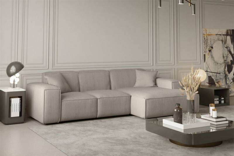 Fun Möbel Ecksofa Designersofa CELES Ottomane Links oder Rechts in Stoff, inkl. 2 Zierkissen von Fun Möbel