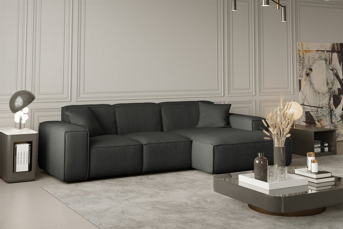 Fun Möbel Ecksofa Designersofa CELES Ottomane Links oder Rechts in Stoff, inkl. 2 Zierkissen Fun Möbel Ecksofa Designersofa CELES Ottomane Links oder Rechts in Stoff, inkl. 2 Zierkissen von Fun Möbel
