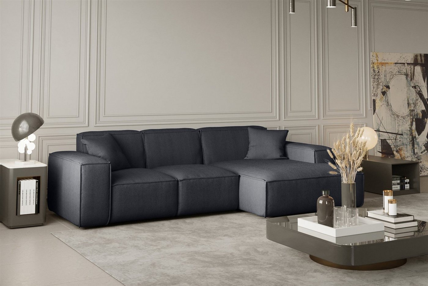 Fun Möbel Ecksofa Designersofa CELES Ottomane Links oder Rechts in Stoff, inkl. 2 Zierkissen Fun Möbel Ecksofa Designersofa CELES Ottomane Links oder Rechts in Stoff, inkl. 2 Zierkissen von Fun Möbel