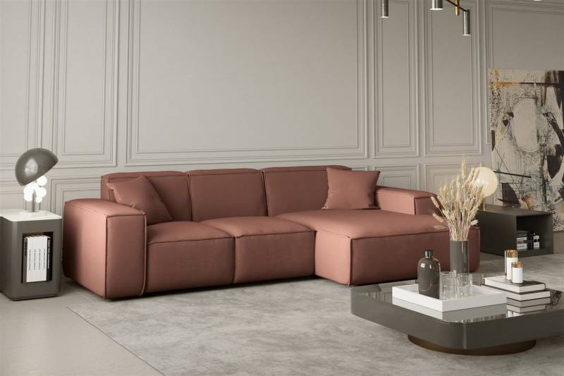 Fun Möbel Ecksofa Designersofa CELES Ottomane Links oder Rechts in Stoff, inkl. 2 Zierkissen von Fun Möbel