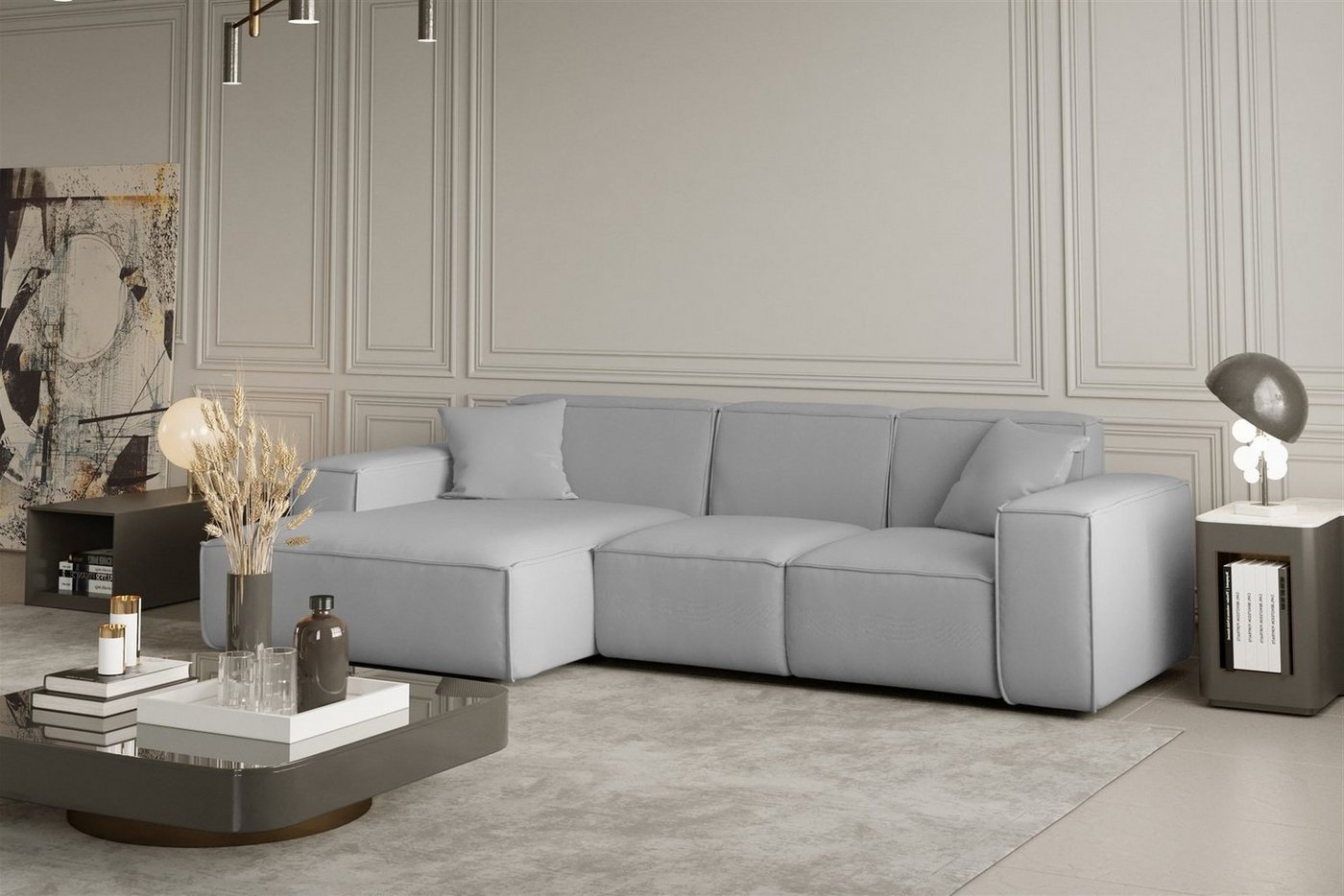 Fun Möbel Ecksofa Designersofa CELES Ottomane Links oder Rechts in Stoff, inkl. 2 Zierkissen Fun Möbel Ecksofa Designersofa CELES Ottomane Links oder Rechts in Stoff, inkl. 2 Zierkissen von Fun Möbel