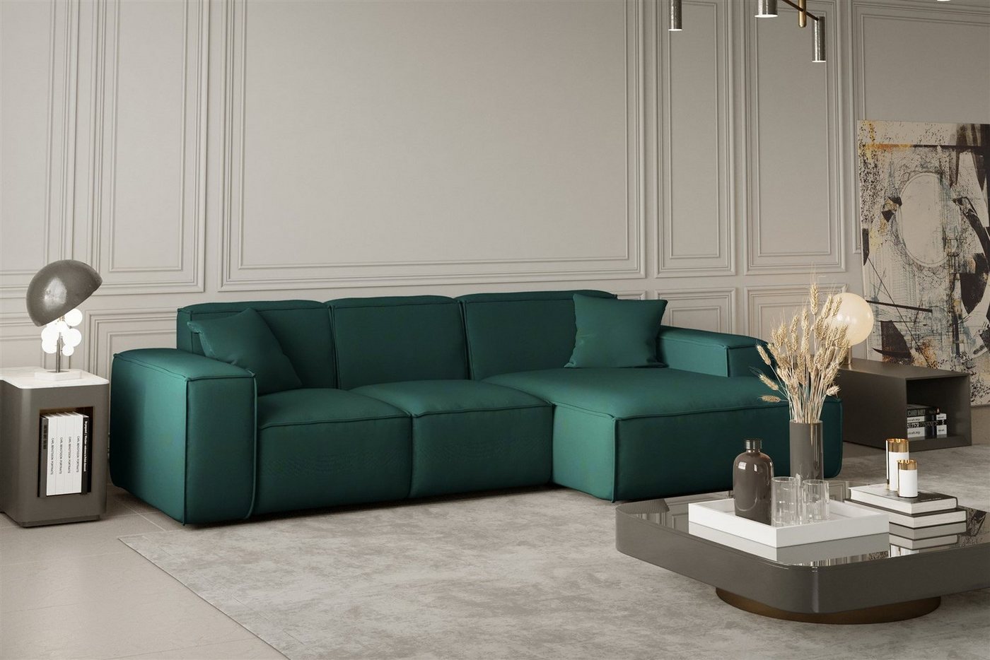 Fun Möbel Ecksofa Designersofa CELES Ottomane Links oder Rechts in Stoff, inkl. 2 Zierkissen Fun Möbel Ecksofa Designersofa CELES Ottomane Links oder Rechts in Stoff, inkl. 2 Zierkissen von Fun Möbel