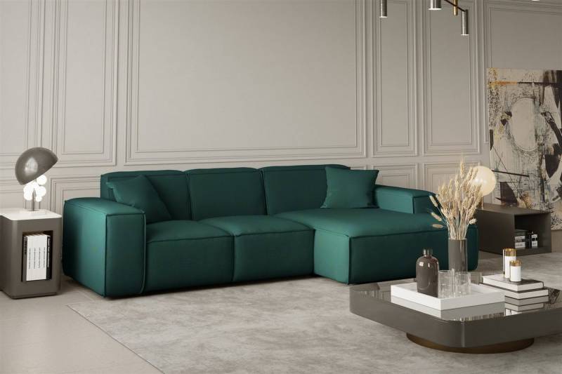 Fun Möbel Ecksofa Designersofa CELES Ottomane Links oder Rechts in Stoff, inkl. 2 Zierkissen von Fun Möbel