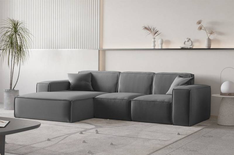 Fun Möbel Ecksofa Designersofa CELES PREMIUM Ottomane Rechts oder Links in Stoff, inkl. 2 Zierkissen von Fun Möbel