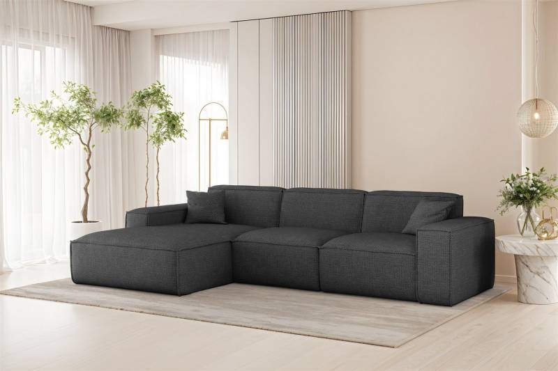Fun Möbel Ecksofa Designersofa CELES PREMIUM in Stoff Artico (266cm x 165cm), Rundumbezug, inkl. 2 Zierkissen von Fun Möbel