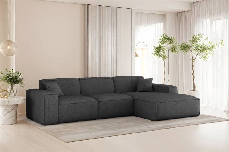 Fun Möbel Ecksofa Designersofa CELES PREMIUM in Stoff Artico (266cm x 165cm), Rundumbezug, inkl. 2 Zierkissen von Fun Möbel