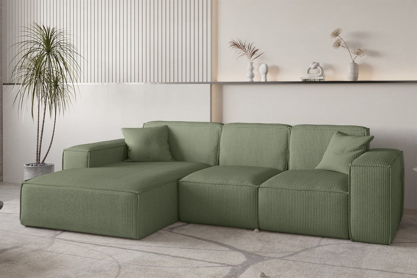 Fun Möbel Ecksofa Designersofa CELES PREMIUM in Stoff Scala, Ottomane Rechts oder Links, Inkl. 2 Zierkissen, Rundumbezug Fun Möbel Ecksofa Designersofa CELES PREMIUM in Stoff Scala, Ottomane Rechts oder Links, Inkl. 2 Zierkissen, Rundumbezug von Fun Möbel