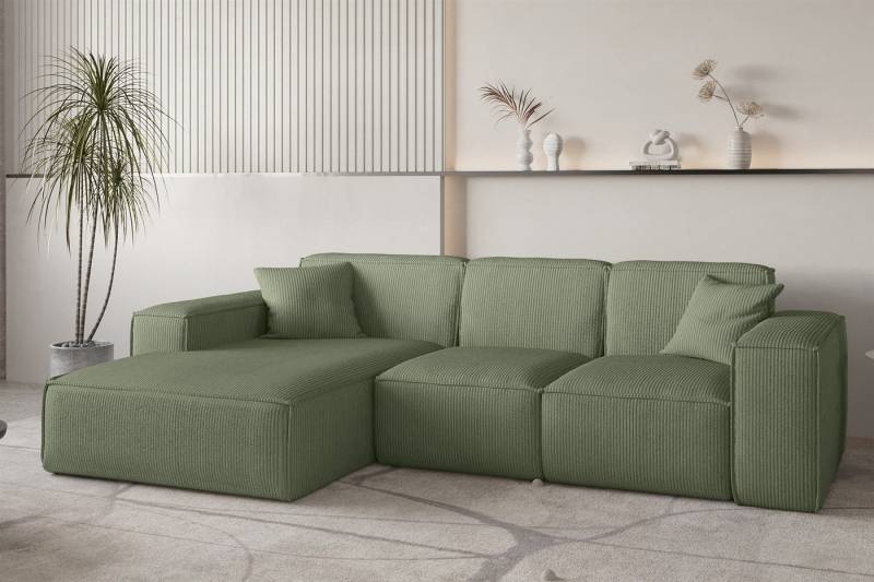 Fun Möbel Ecksofa Designersofa CELES PREMIUM in Stoff Scala, Ottomane Rechts oder Links, Inkl. 2 Zierkissen, Rundumbezug von Fun Möbel