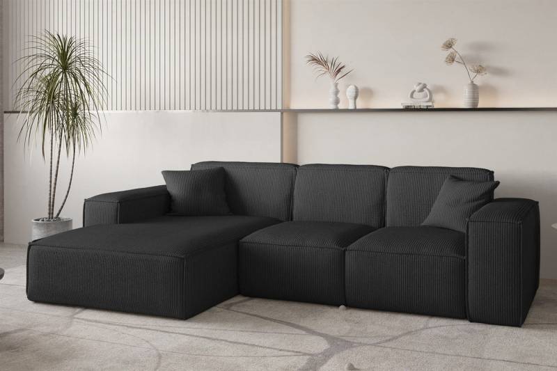 Fun Möbel Ecksofa Designersofa CELES PREMIUM in Stoff Scala, Ottomane Rechts oder Links, Inkl. 2 Zierkissen, Rundumbezug von Fun Möbel