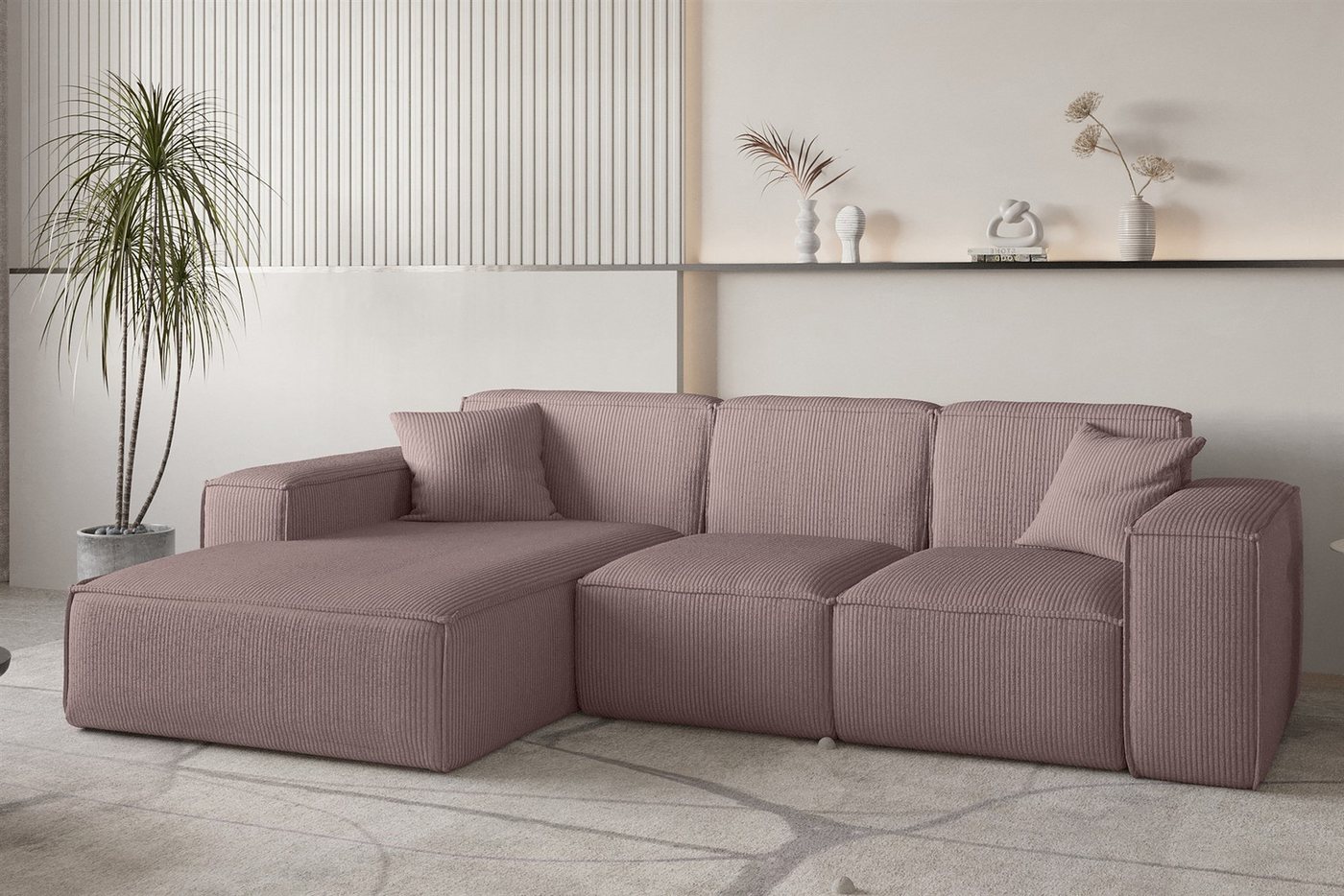 Fun Möbel Ecksofa Designersofa CELES PREMIUM in Stoff Scala, Ottomane Rechts oder Links, inkl. 2 Zierkissen Fun Möbel Ecksofa Designersofa CELES PREMIUM in Stoff Scala, Ottomane Rechts oder Links, inkl. 2 Zierkissen von Fun Möbel