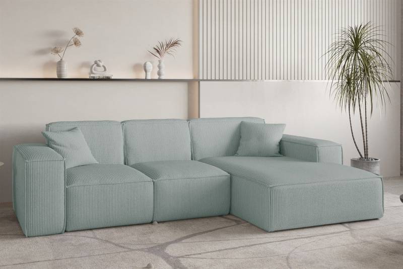 Fun Möbel Ecksofa Designersofa CELES PREMIUM in Stoff Scala, Ottomane Rechts oder Links, inkl. 2 Zierkissen von Fun Möbel