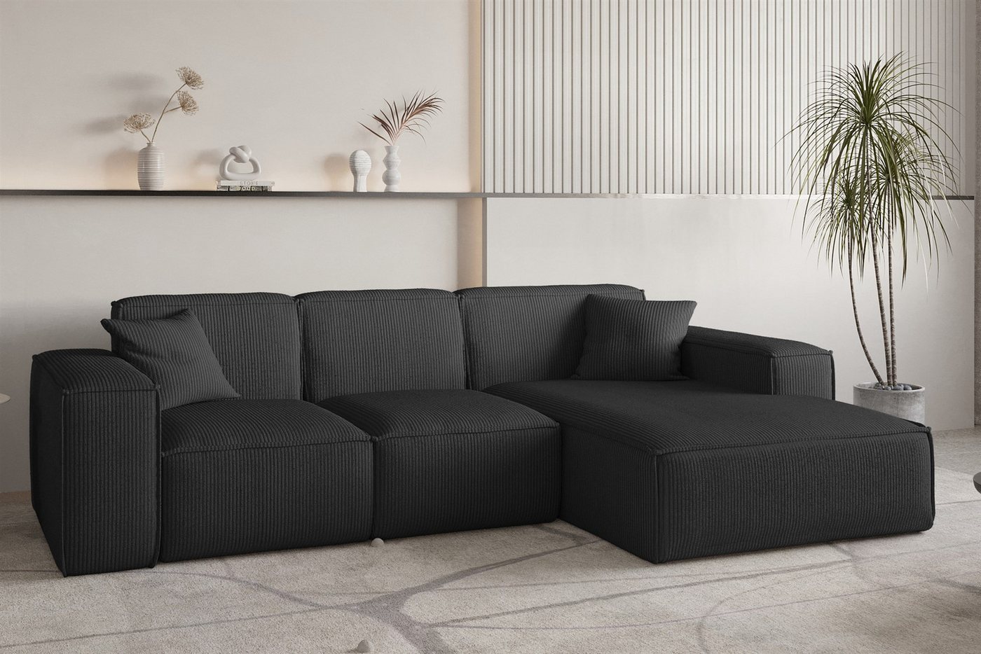 Fun Möbel Ecksofa Designersofa CELES PREMIUM in Stoff Scala, Ottomane Rechts oder Links, inkl. 2 Zierkissen Fun Möbel Ecksofa Designersofa CELES PREMIUM in Stoff Scala, Ottomane Rechts oder Links, inkl. 2 Zierkissen von Fun Möbel