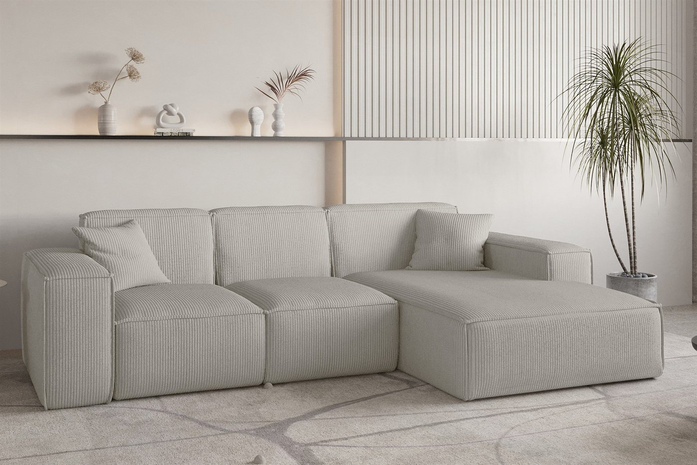 Fun Möbel Ecksofa Designersofa CELES PREMIUM in Stoff Scala, Ottomane Rechts oder Links, inkl. 2 Zierkissen Fun Möbel Ecksofa Designersofa CELES PREMIUM in Stoff Scala, Ottomane Rechts oder Links, inkl. 2 Zierkissen von Fun Möbel