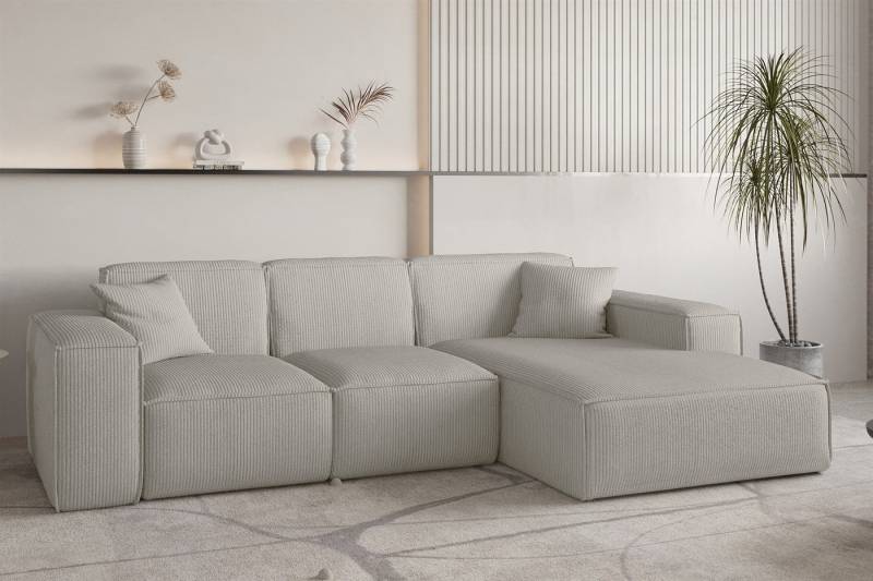 Fun Möbel Ecksofa Designersofa CELES PREMIUM in Stoff Scala, Ottomane Rechts oder Links, inkl. 2 Zierkissen von Fun Möbel