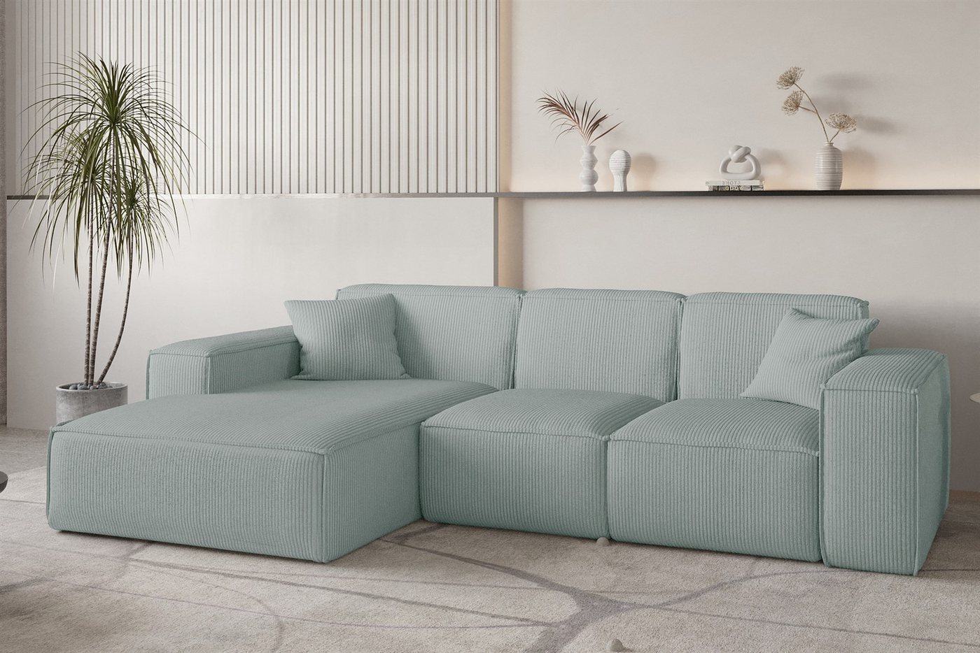 Fun Möbel Ecksofa Designersofa CELES PREMIUM in Stoff Scala, Ottomane Rechts oder Links, inkl. 2 Zierkissen Fun Möbel Ecksofa Designersofa CELES PREMIUM in Stoff Scala, Ottomane Rechts oder Links, inkl. 2 Zierkissen von Fun Möbel