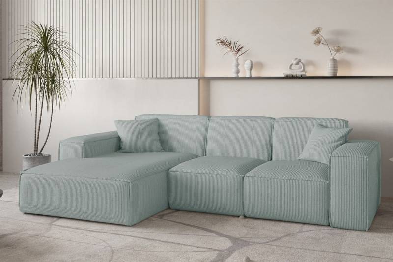 Fun Möbel Ecksofa Designersofa CELES PREMIUM in Stoff Scala, Ottomane Rechts oder Links, inkl. 2 Zierkissen von Fun Möbel