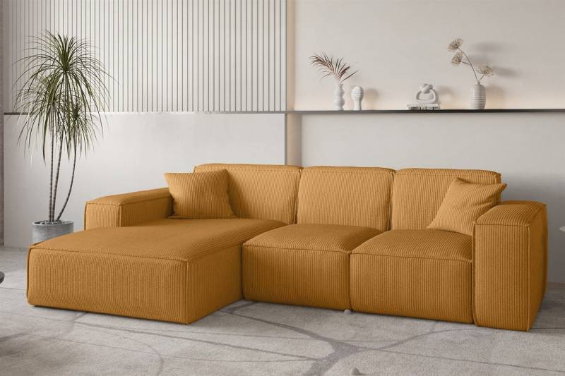 Fun Möbel Ecksofa Designersofa CELES PREMIUM in Stoff Scala, Ottomane Rechts oder Links, inkl. 2 Zierkissen von Fun Möbel